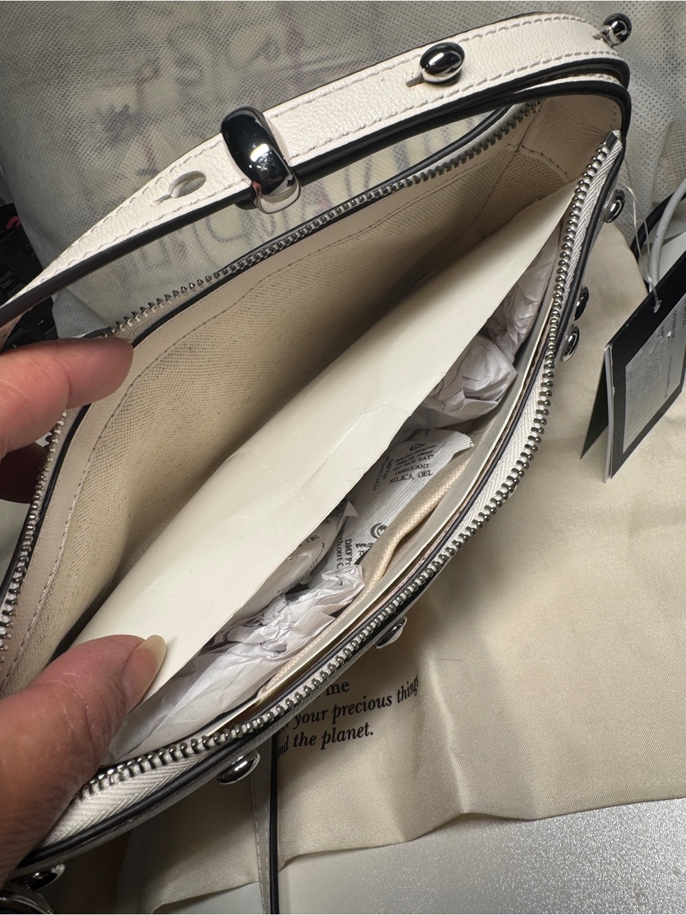 kate spade White halo NWT Leather Studded Crossbody Bag - Picture 7 of 10